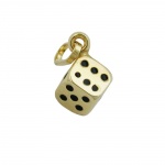 pendant 5x5mm dice cube shiny 9k gold