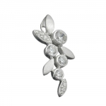 pendant, flower with leafs, silver 925 