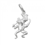 pendant, frog with umbrella, silver 925