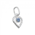 pendant, glass-stone blue, silver 925