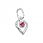 pendant, glass-stone pink, silver 925