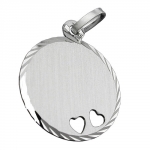 pendant, heart engraveable, silver 925