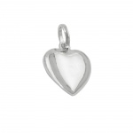 pendant, heart rhodium plated silver 925