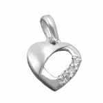 pendant heart zirconias silver 925 