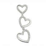 pendant hearts with zirconias silver 925