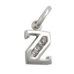 pendant, initiale z with cz, silver 925