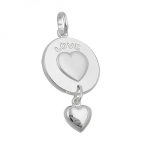 pendant, love engraved, silver 925