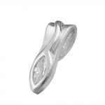 pendant, oval zirconia, silver 925