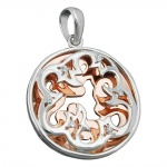 pendant, redgold-plated, silver 925 