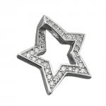 pendant, star with zirconia, silver 925