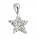 pendant, star with zirconias, silver 925