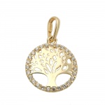 pendant tree of life polished 9K GOLD