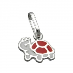 pendant turtle red-white silver 925 