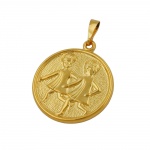 pendant zodiac sign gemini gold plated