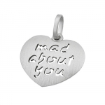 pendant, -mad about you-, silver 925