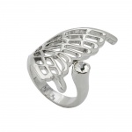 ring butterfly wing glass crystal rhodium plated