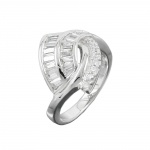 ring, many zirconia crystals, silver 925