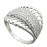 ring, with many zirconia, silver 925