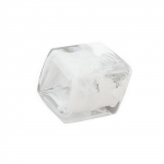 scarf bead, cubic shaped, white-crystal