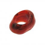 scarf bead red marbled 25x33mm