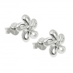 stud earring flower zirconia silver 925