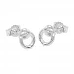 stud earring, small circle, silver 925