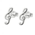 stud earrings 9x3mm clef silver 925