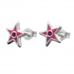 stud earrings, little stars, silver 925