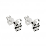 stud earrings panda bear silver 925