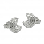 stud earrings, round, silver 925