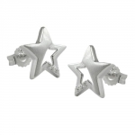 stud earrings, star, zirconia, silver 925