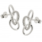 stud earrings with 3 ellipses silver 925