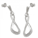 stud earrings with zirconias, silver 925