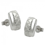 stud earrings, x-shapes, silver 925