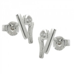 stud earrings, zirconia crystals, silver 925