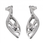 stud earrings, zirconia, silver 925