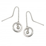 thread earrings ring+zirconia silver 925
