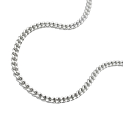 Anklet 1.4mm flat curb chain diamond cut adjustable length silver 925 27cm