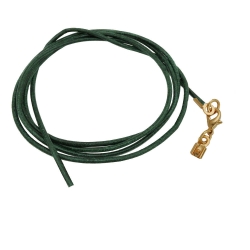 band, leather green, gold clasp, 100cm