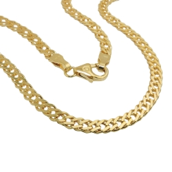 bracelet 19cm, twin curb chain, 14K GOLD