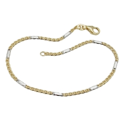 bracelet 1.9mm mariner chain bicolor 9k gold 19cm