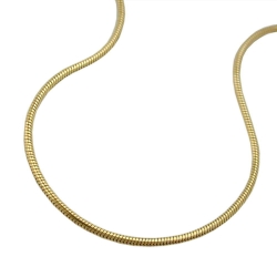 Bracelet 1mm round snake chain gold shiny gold-plated AMD 19cm