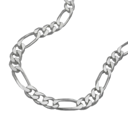 bracelet 4.8mm figaro chain flat silver 925 19cm