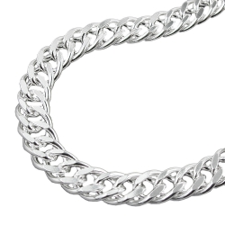 bracelet 6mm double curb chain silver 925 19cm