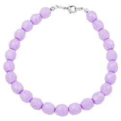 bracelet glass beads lilac 19cm