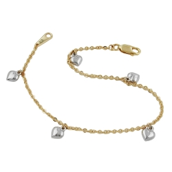 bracelet, thin anchor chain, 9k gold