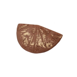 brooch hand fan brown gold coloured