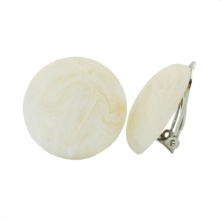 Clip-on earring ivory colored matte 22mm