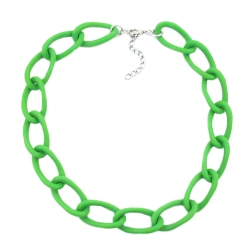 collier, wide curb chain, green-matt