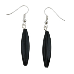 earhook earring bead fluted olive black